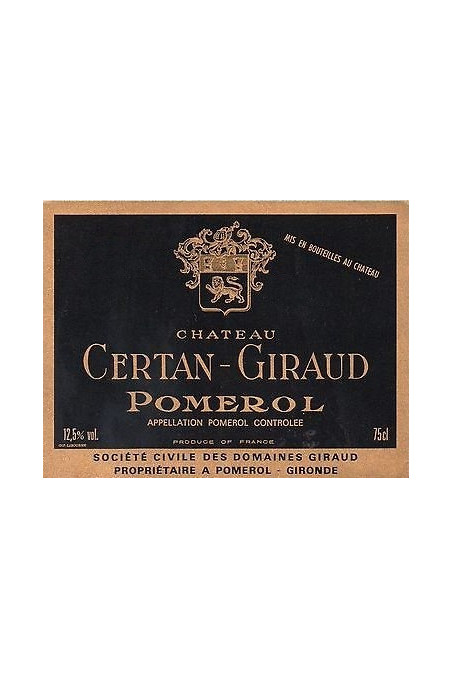 CHÂTEAU CERTAN GIRAUD 1970